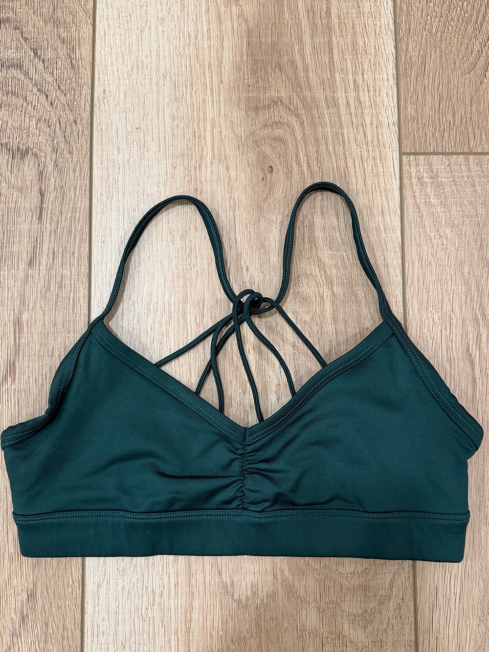 ALO Yoga Deep Teal Strappy V-Neck Bralette
